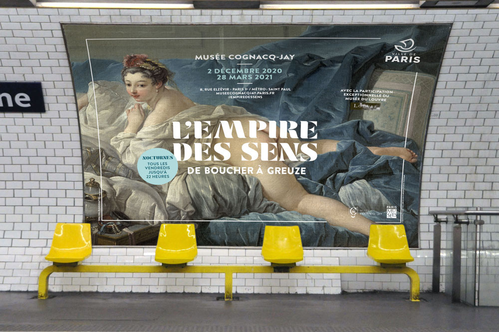 projet affiche exposition empire des sens - musee cognacq jay