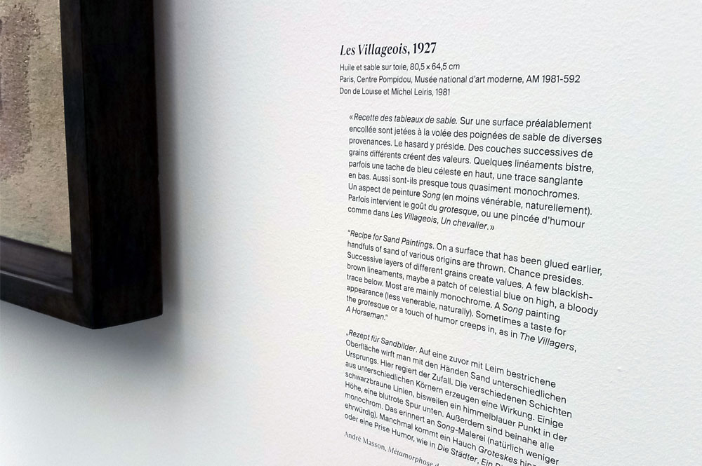 signaletique de l'exposition andre masson - centre pompidou metz